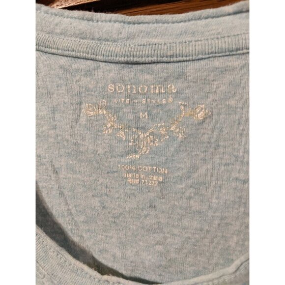 Sonoma Tee Size M T-Shirt Blue Green 1/2 Sleeve Womens - Picture 2 of 4